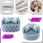 Wide Tufted Barrel chair Tufted Arm Chair - Image 10