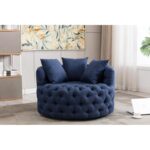 Wide Tufted Barrel chair Tufted Arm Chair - Image 6