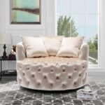 Wide Tufted Barrel chair Tufted Arm Chair - Image 5