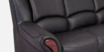 Leatherette 3 Seater Sofa in Eerie Black Colour - Image 3