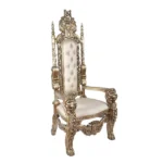 Hand-Carved Mahogany Royal Accent Chair with Gold Leaf Finish | Heritage Collection by Ouch Cart - Image 3
