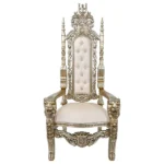 Hand-Carved Mahogany Royal Accent Chair with Gold Leaf Finish | Heritage Collection by Ouch Cart - Image 4