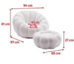 Luxe Upholstered Swivel Accent Chair with Footstool - Image 5