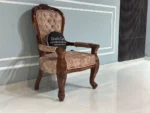Teak Wood Handcrafted Royal Comfort Chair - Image 8