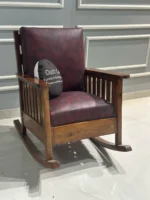 Handcrafted Sheesham Wood Rocking Chair with Plush Cushion Back & Seat – Perfect Blend of Comfort and Elegance - Image 6