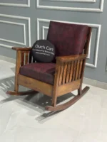 Handcrafted Sheesham Wood Rocking Chair with Plush Cushion Back & Seat – Perfect Blend of Comfort and Elegance - Image 4