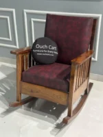 Handcrafted Sheesham Wood Rocking Chair with Plush Cushion Back & Seat – Perfect Blend of Comfort and Elegance - Image 3