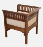Solid Wood 1 Seater Sofa in Walnut Colour - Image 5