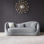 Ryan Gray Velvet Upholstered Sofa 3-Seater Sofa Solid Wood Frame - Image 4