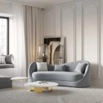 Ryan Gray Velvet Upholstered Sofa 3-Seater Sofa Solid Wood Frame - Image 3