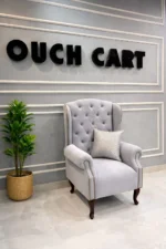 Solid Wood Wing Chair with Deep Seat Comfort & Classic Elegant Design - Image 5