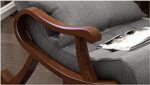 Handcrafted Teak Wood Modern Ergonomic Rocking Chair (Black) - Image 5